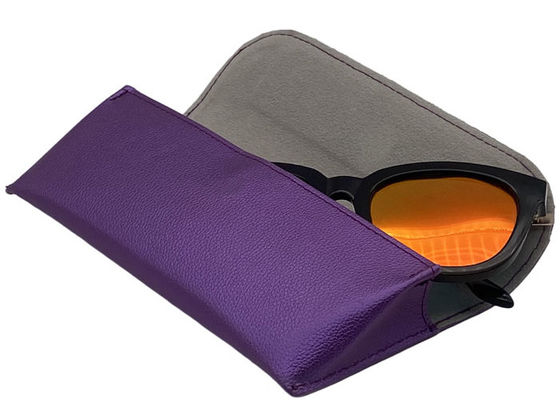 Purple Handbag Customized Logo Leather Glasses Holder