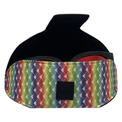 Colorful Folding Handmade Hook Loop 17.1CM Leather Eyeglass Case